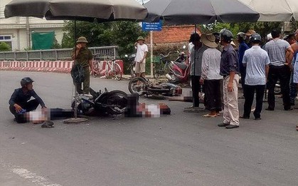 2 xe máy đấu đầu trên quốc lộ, 3 người thương vong