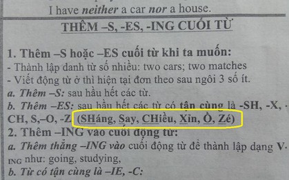 Phì cười trước cách làm đề cương tiếng Anh cho học trò của thầy giáo, quá dễ thương mà học cũng cực kỳ dễ