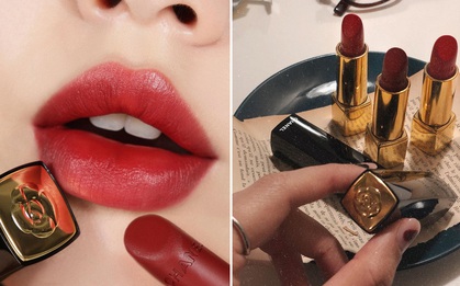 Xuân này Chanel hơi lười, chỉ thay logo bằng biểu tượng hoa trà là đã có ngay son mới để "mơi" hội chị em