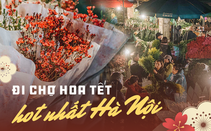 Sáng sớm cuối năm ở chợ hoa hot nhất Hà Nội: người qua kẻ lại tấp nập suốt cả đêm, nhiều bạn trẻ cũng lặn lội dậy sớm đi mua hoa