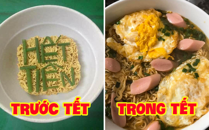 Có một sự thật là bát mì tôm trong dịp Tết bao giờ cũng “sang” hơn bình thường, được thêm topping chất lượng hơn hẳn