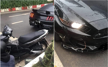 Xôn xao câu chuyện bị xe máy vượt đèn đỏ tông vỡ đầu xế sang Ford Mustang, tài xế hỏi đúng 1 câu khiến tất cả nể phục
