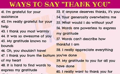 Muốn cảm ơn ai đó hạn chế dùng “Thank You” vì Tiếng Anh còn có 65 cách nói khác tuyệt vời hơn đấy!