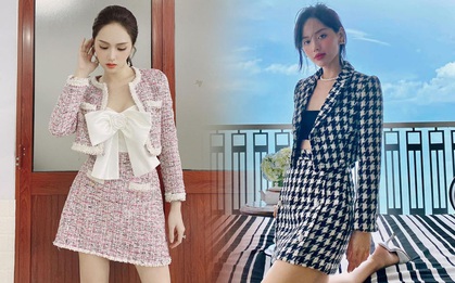 Học sao Việt sắm cả cây vải tweed thì đi đâu chị em cũng được khen xinh sang