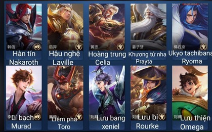 Bảng đối chiếu tướng rất cần thiết với game thủ Liên Quân muốn chuyển sang "cày" Vương Giả Vinh Diệu