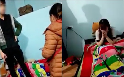Xôn xao clip vợ dẫn người thân bắt quả tang chồng trên giường cùng bồ nhí, "tiểu tam" ngồi im phân bua: "Nhưng em đang có bầu mà"