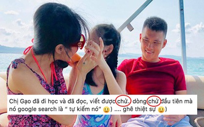Khoe bé Bánh Gạo mới vào lớp 1 đã biết tự tìm thông tin về mình, Thủy Tiên lại bị "chấn chỉnh" vì cách viết status