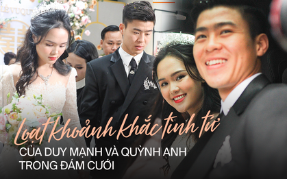 Loạt khoảnh khắc tình phát ghen của Duy Mạnh - Quỳnh Anh tại lễ cưới: Nắm chặt tay nhau, hạnh phúc hé lộ qua những nụ cười!