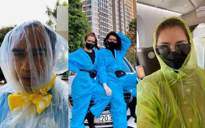 Trend "trang bị" gây bão mùa dịch của sao Việt: Quyền Linh cực hài, Nhã Phương, Thúy Ngân mặc áo mưa vẫn thời thượng đừng hỏi!