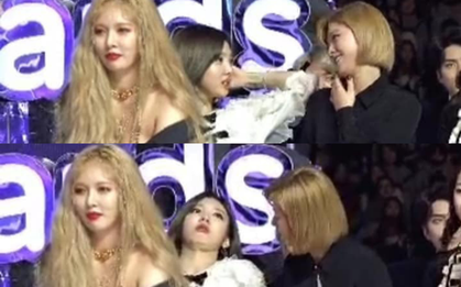 Bỗng dưng hot lại: Phía sau một HyunA xinh đẹp điềm tĩnh là 2 cô gái nhà TWICE đang mải... đọ nọng trêu nhau?