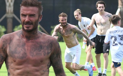 "Ông chú" Beckham khoe cơ bụng cực phẩm ở tuổi 45, "ăn đứt" cậu con trai cả Brooklyn