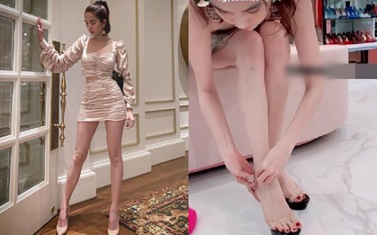 Giật mình góc quay cận tay chân cho thấy Ngọc Trinh gầy như bộ xương di động, còn đâu body "nữ hoàng nội y" một thời?