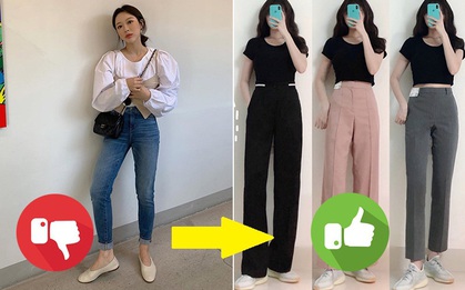 Dáng thẳng đuột khi diện skinny jeans, cô nàng đã được khai sáng khi tìm ra 8 chiếc quần âu tôn dáng mà thanh lịch hết sức