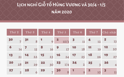 Giỗ Tổ Hùng Vương và dịp 30/4 - 1/5 năm nay được nghỉ mấy ngày?
