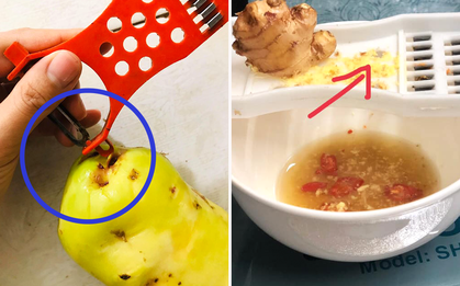 Dùng cả chục năm đến giờ dân tình mới được “khai sáng” về công dụng của cái móc và những lỗ nhỏ trên cái nạo rau củ