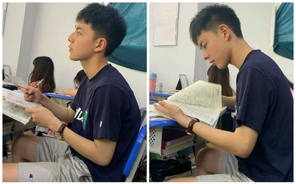 Chỉ với vài bức hình chụp lén khi học bài, nam sinh điển trai khiến hội chị em gục ngã vì góc nghiêng quá đỗi xuất sắc