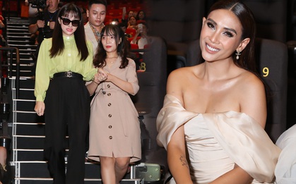 Võ Hoàng Yến sexy quyền lực, Hương Giang đeo kính đen, cần người dìu vào họp báo