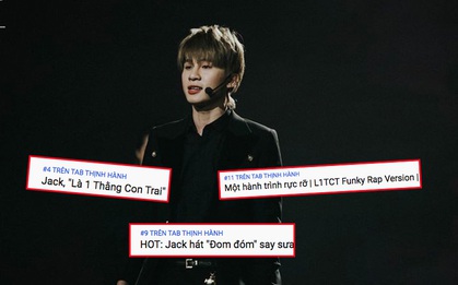 Chưa đầy 24 giờ, Jack đã "xâm chiếm" top trending Youtube với màn diễn live lần đầu tiên của "Là Một Thằng Con Trai"