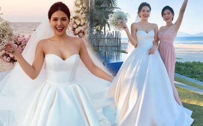Nói không với kim cương lúng liếng hay style lồng lộn, tân nương Phanh Lee tự makeup, diện váy trơn mà vẫn xinh, sang hết nút!