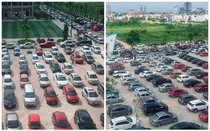 Gần trăm chiếc ôtô đỗ kín sân trường ngày họp phụ huynh ở Thái Nguyên