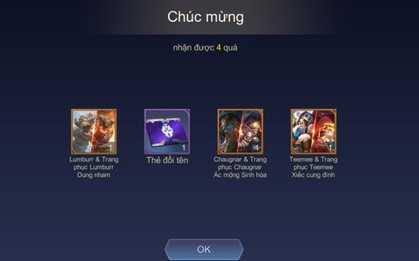 Liên Quân Mobile: Garena gây sốc, game thủ "nhận FREE" 3 combo tướng kèm skin chỉ với 500 vàng
