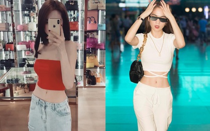 Sao ai cũng diện quần cạp cao cho chân dài, riêng Ngọc Trinh lại mê quần cạp trễ? Để khoe triệt để vòng eo 55 ý mà!