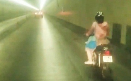 Xác minh danh tính nữ tài xế xe máy vượt biển cấm xuyên hầm Hải Vân
