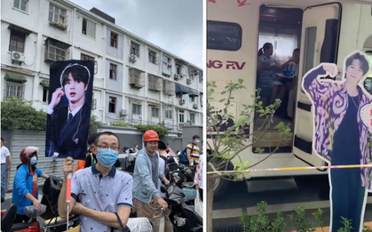 Con đi thi đại học, phụ huynh Trung Quốc mang ảnh BTS, Vương Nhất Bác đến cổ vũ tinh thần