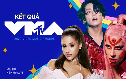 Kết quả MTV VMAs 2020: Lady Gaga và BTS chiếm trọn spotlight, Ariana Grande gom nhanh 4 giải, riêng Billie Eilish trắng tay