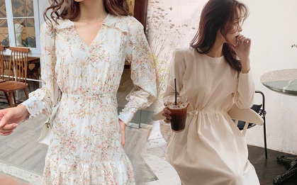 Đợt này đang có bao nhiêu váy dài tay xinh muốn xỉu, hội bánh bèo còn chờ gì mà không sắm để diện Thu