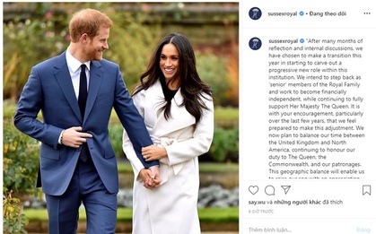 Cú sốc hoàng gia Anh: Vợ chồng Meghan Markle chính thức ra thông báo rút khỏi vai trò thành viên cao cấp, tự độc lập tài chính