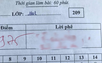 Bài kiểm tra Sử điểm cao ngất trời 9,75, nhưng nhìn sang lời phê mới té ngửa: Cô giáo là fan cứng Binz?