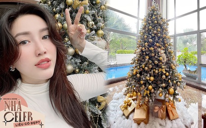 Ngất trước nhà đón Giáng sinh hoành tráng của Bảo Thy: Cây thông treo 500 trái châu, vòng trang trí siêu to ngay cửa chính