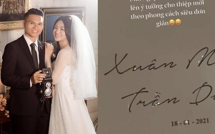 Cưới sau Tiến Dũng 1 tuần, thiệp cưới của Xuân Mạnh mang phong cách đối lập