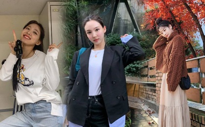 Trên sân khấu thì lồng lộn nhưng TWICE đời thường ăn diện cực đơn giản, xem mà học được bao cách mix đồ sành điệu