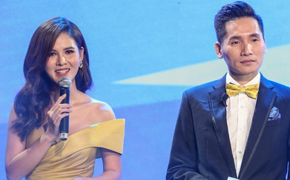 BTV Quốc Khánh "đá cặp" ăn ý với Thu Hoài, chấm dứt thảm hoạ MC tại Quả bóng vàng Việt Nam