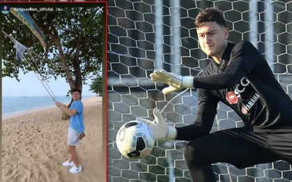 Giữa lúc tranh cãi cực căng với Muangthong United, Văn Lâm đăng video thảnh thơi chơi xích đu với bạn gái gây bão