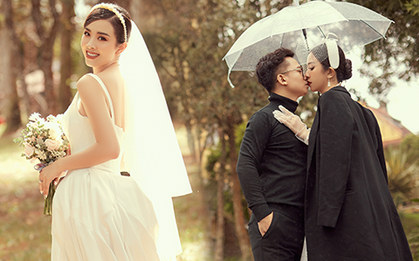 Á hậu Thuý An tung ảnh cưới lung linh trước thềm hôn lễ: Nhan sắc cô dâu "đỉnh của chóp", e ấp bên chú rể hơn 12 tuổi!