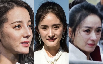Gai người xem cận cảnh nhan sắc mỹ nhân Cbiz: Dương Mịch lòi cả cằm giả, làn da Nhiệt Ba - Triệu Lệ Dĩnh sùi mụn như gai mít