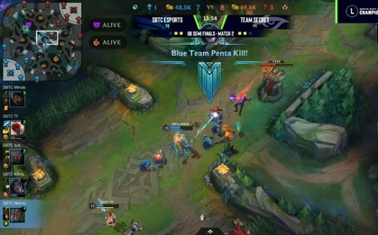 BLV đập gãy ghế sau trận lội ngược dòng cảm xúc của SBTC Esports và Team Secret, KIRAL có pentakill đầy bất ngờ!