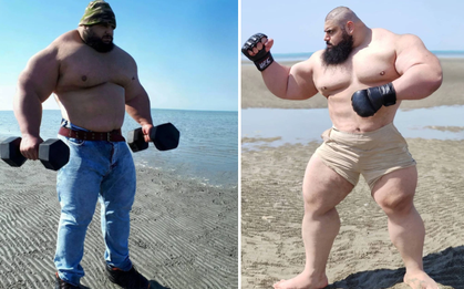 "Hulk Iran" khoe sức mạnh khủng khiếp trước trận gặp "Người đáng sợ nhất hành tinh": Đấm thủng tường, bẻ cong kim loại