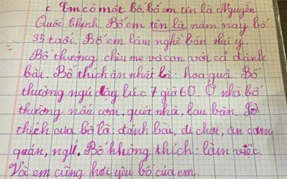 "Bố em là người vô dụng" - bài văn tả bố của học sinh tiểu học khiến bà mẹ đỏ mặt