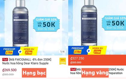 "Đốt tiền" thăng hạng Shopee, dân tình bị "lú" khi nhìn phúc lợi người hạng vàng kém hơn hạng bạc: Mua cùng sản phẩm mà chênh hẳn 60K?
