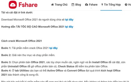 Khó hiểu: FPT Shop bán Office bản quyền, Fshare lại đăng hướng dẫn crack Office 2021 công khai
