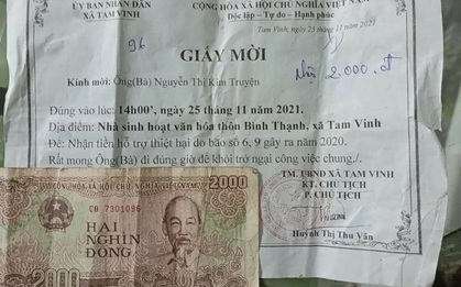 Vụ hỗ trợ 2.000 đồng thiệt hại do bão: Thêm 30 hộ được nhận dưới 10.000 đồng, xã khẳng định đúng quy định