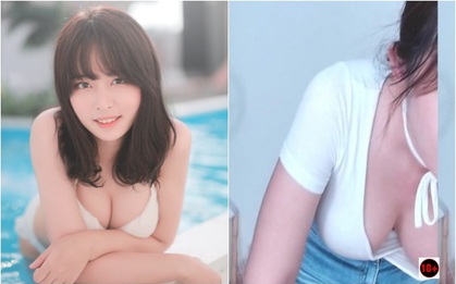 Cúi người quá thấp trên sóng, nữ streamer xinh đẹp vô tình hớ hênh nguyên vòng một, lộ toàn bộ "cảnh xuân"