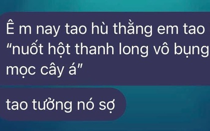 Chị gái hù em trai: "Nuốt hột vào bụng sẽ mọc cây", ai ngờ bị đáp trả 1 câu quê quá chừng: Đừng đọ với học sinh giỏi nhé!