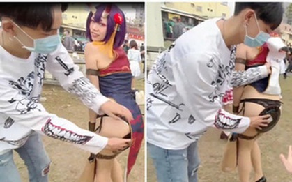 Lên sóng đang yên đang lành, nữ streamer bỗng chốc "bay kênh" vì hành động tốc váy nhạy cảm của cặp đôi cosplayer phía sau