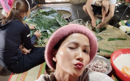 Ngày hội khoe bánh chưng hay gì đây: Trong khi H'Hen Niê tham gia gói thì Miu Lê chỉ lo sẽ ăn sạch mấy chiếc dù giao thừa chưa đến