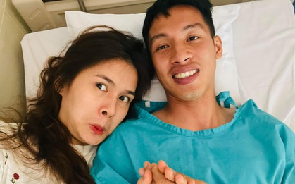 Hùng Dũng bơ phờ sau ca mổ, Mộc Trinh vẫn lầy lội chọc cười chồng bằng được